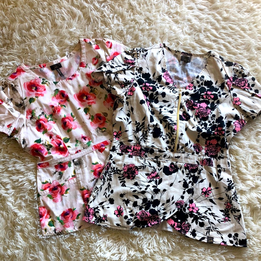 M Pair of Jaanuu scrub tops
